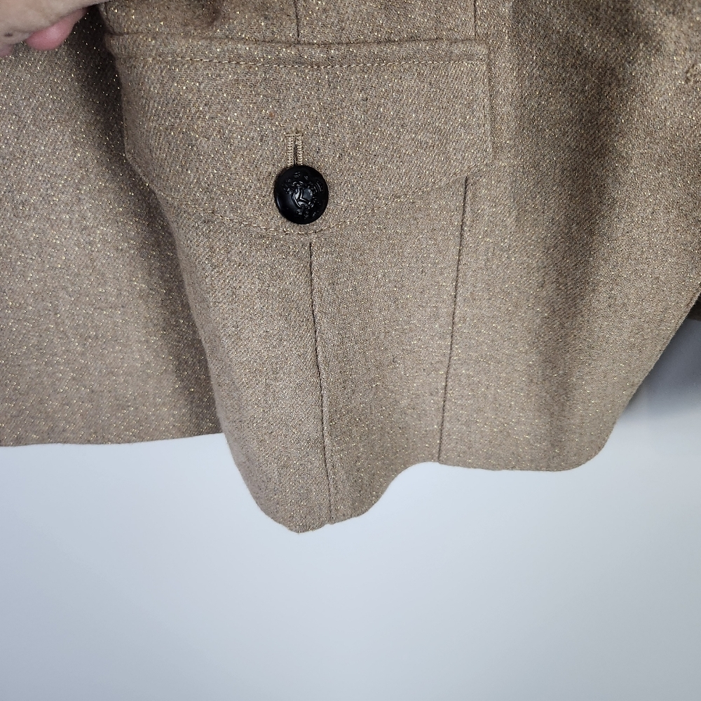 NWOT Banana Republic Tan Gold Metallic‎ Wool Blend Military Blazer Size 6 #0572 - Picture 5 of 14